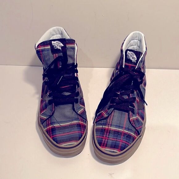 Vans hi top plaid unisex canvas sneakers - Picture 2 of 4